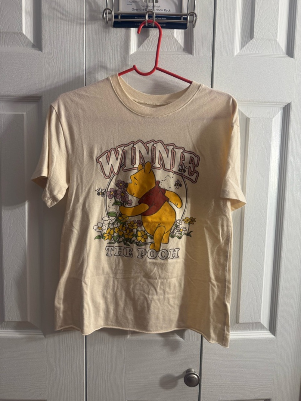 Disney Winnie the Pooh Tee in Cream with Red Accent
